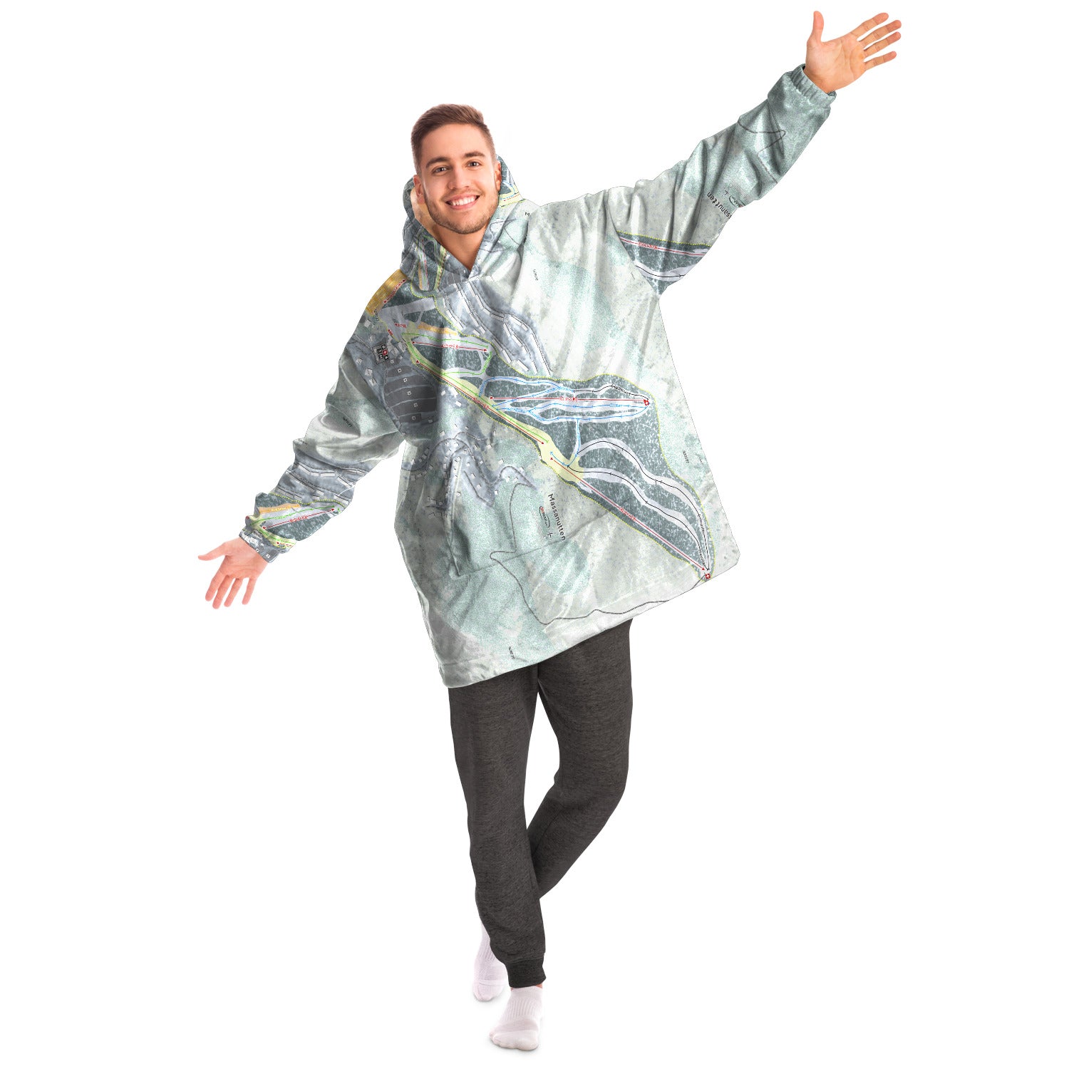Massanutten, Virginia Ski Trail Map - Snug Hoodie