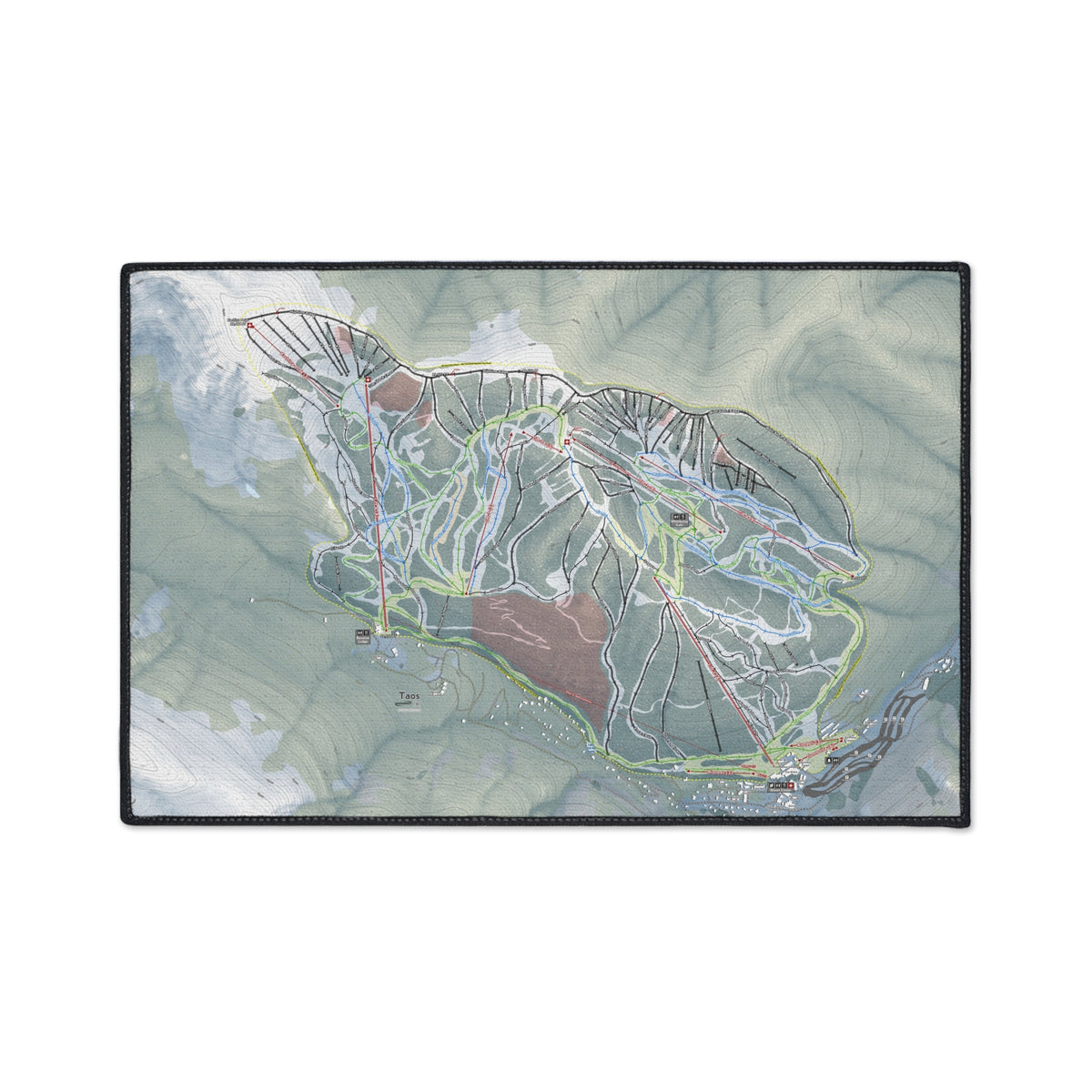Taos, New Mexico Ski Resort Map Heavy Duty Floor Mat