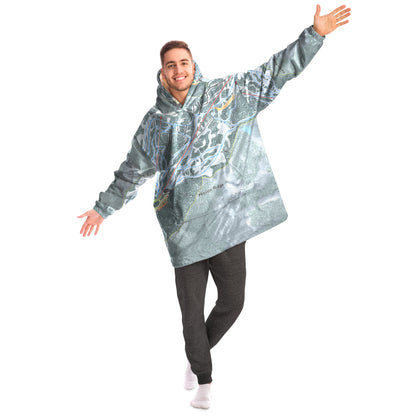 Mission Ridge, Washington Ski Trail Map - Snug Hoodie - Powderaddicts