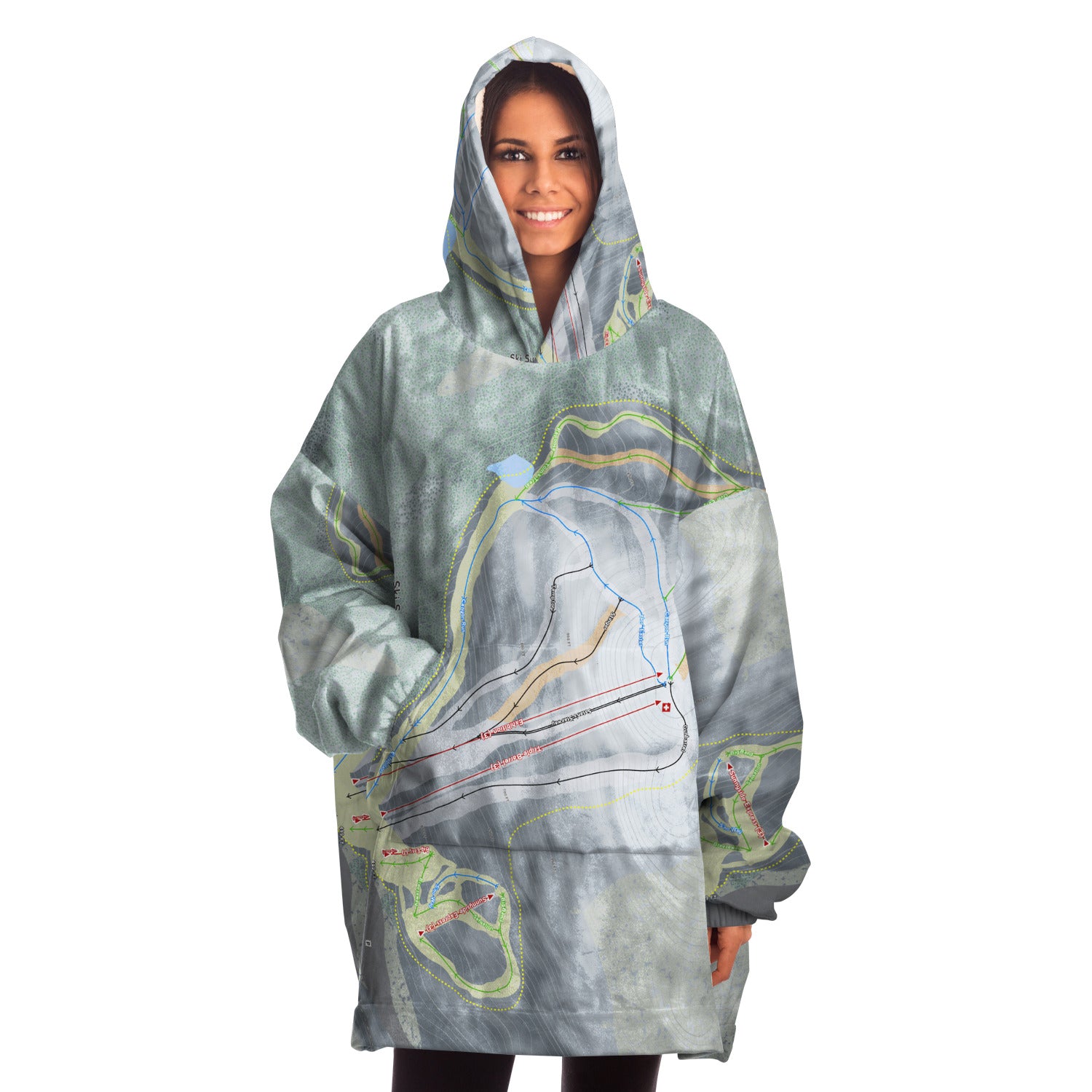 Ski Sundown, Connecticut Ski Trail Map - Snug Hoodie