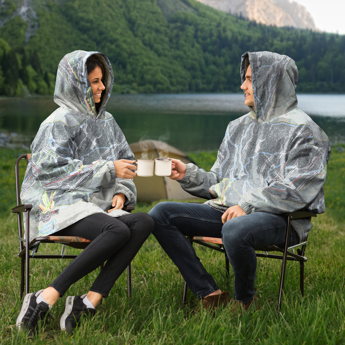 Powderhorn, Colorado Ski Trail Map - Snug Hoodie