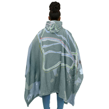 Mount Cain, British Columbia Ski Resort Map Flannel Blanket Poncho