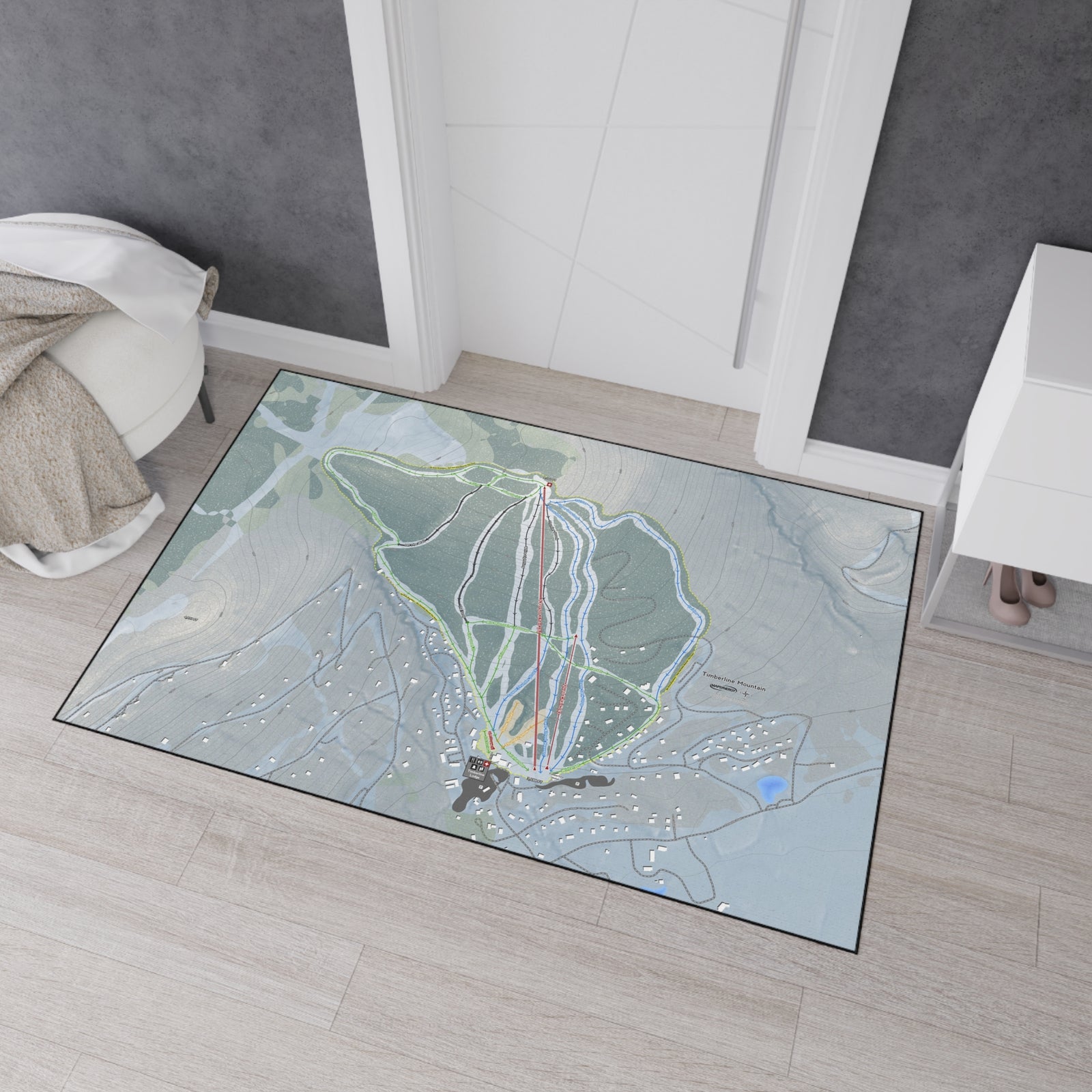 Timberline Mountain, West Virginia Ski Resort Map Heavy Duty Floor Mat