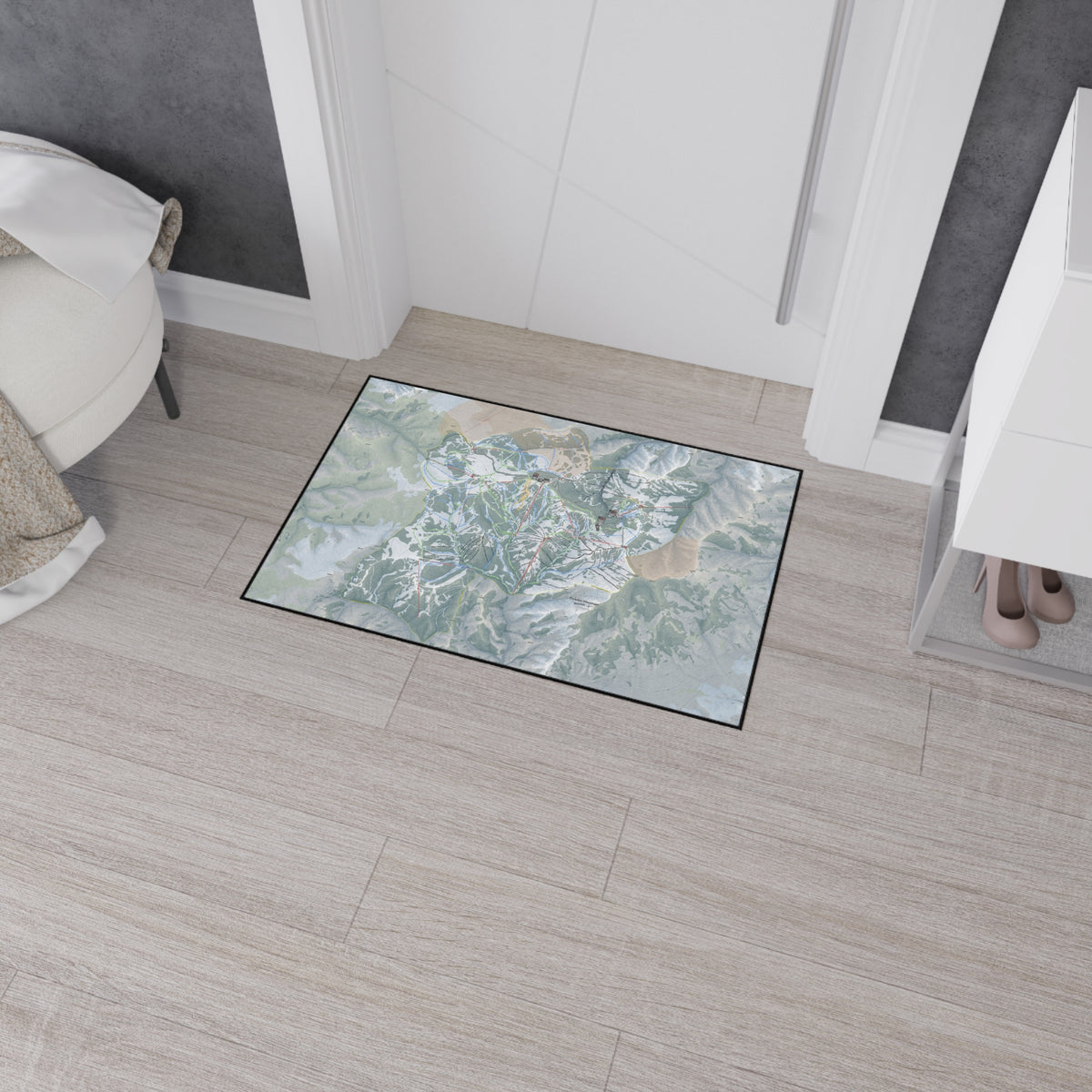 Powder Mountain, Utah Ski Resort Map Heavy Duty Floor Mat