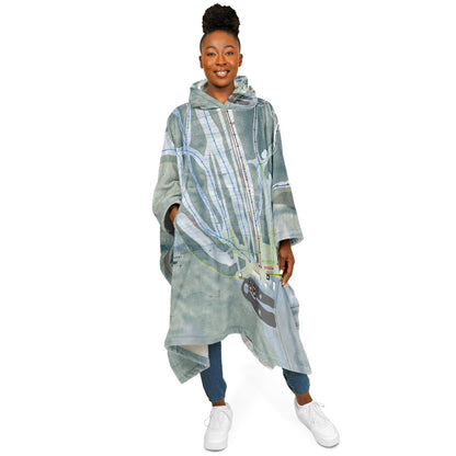 Bigrock Mountain, Maine Ski Resort Map Flannel Blanket Poncho