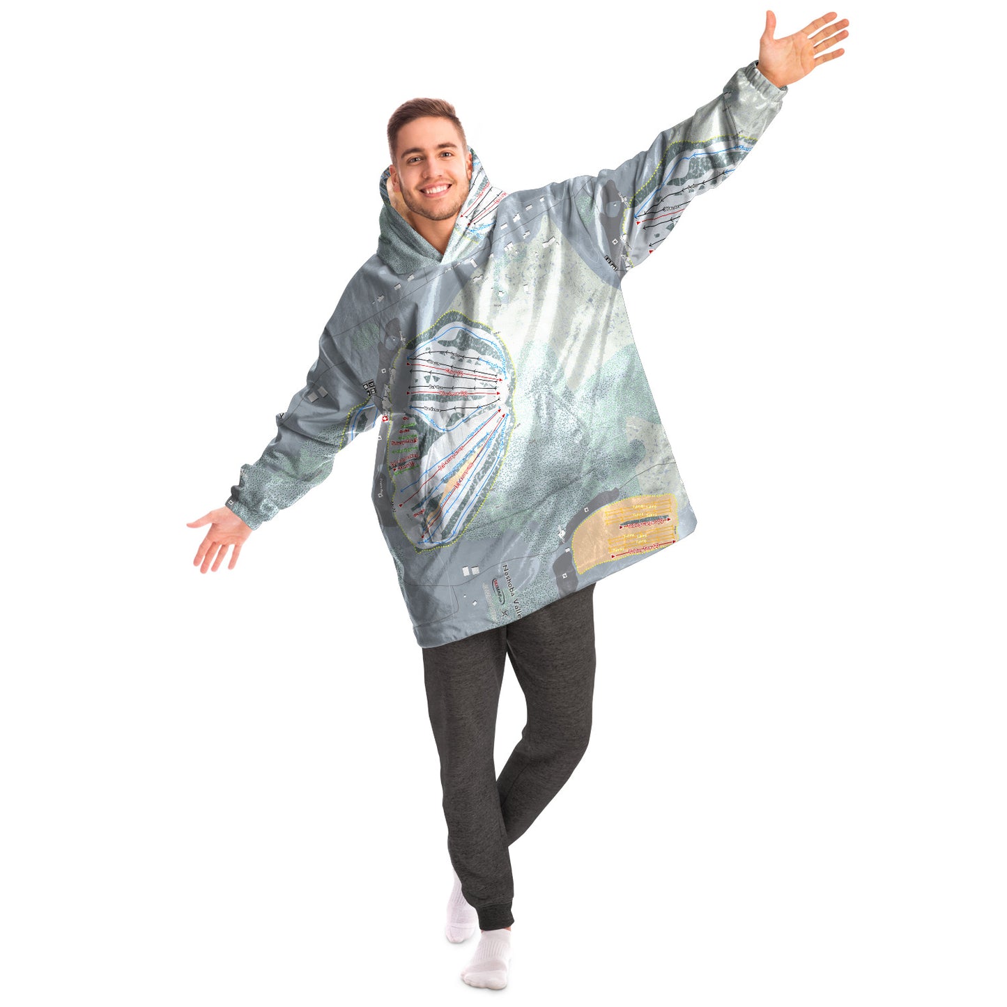 Nashoba Valley, Massachusetts Ski Trail Map Snug Hoodie