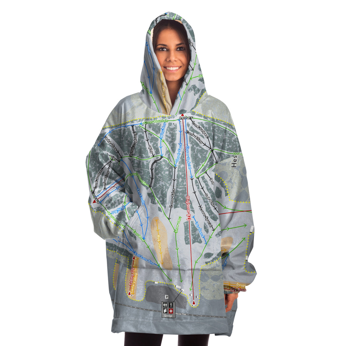Hesperus, Colorado Ski Trail Map - Snug Hoodie
