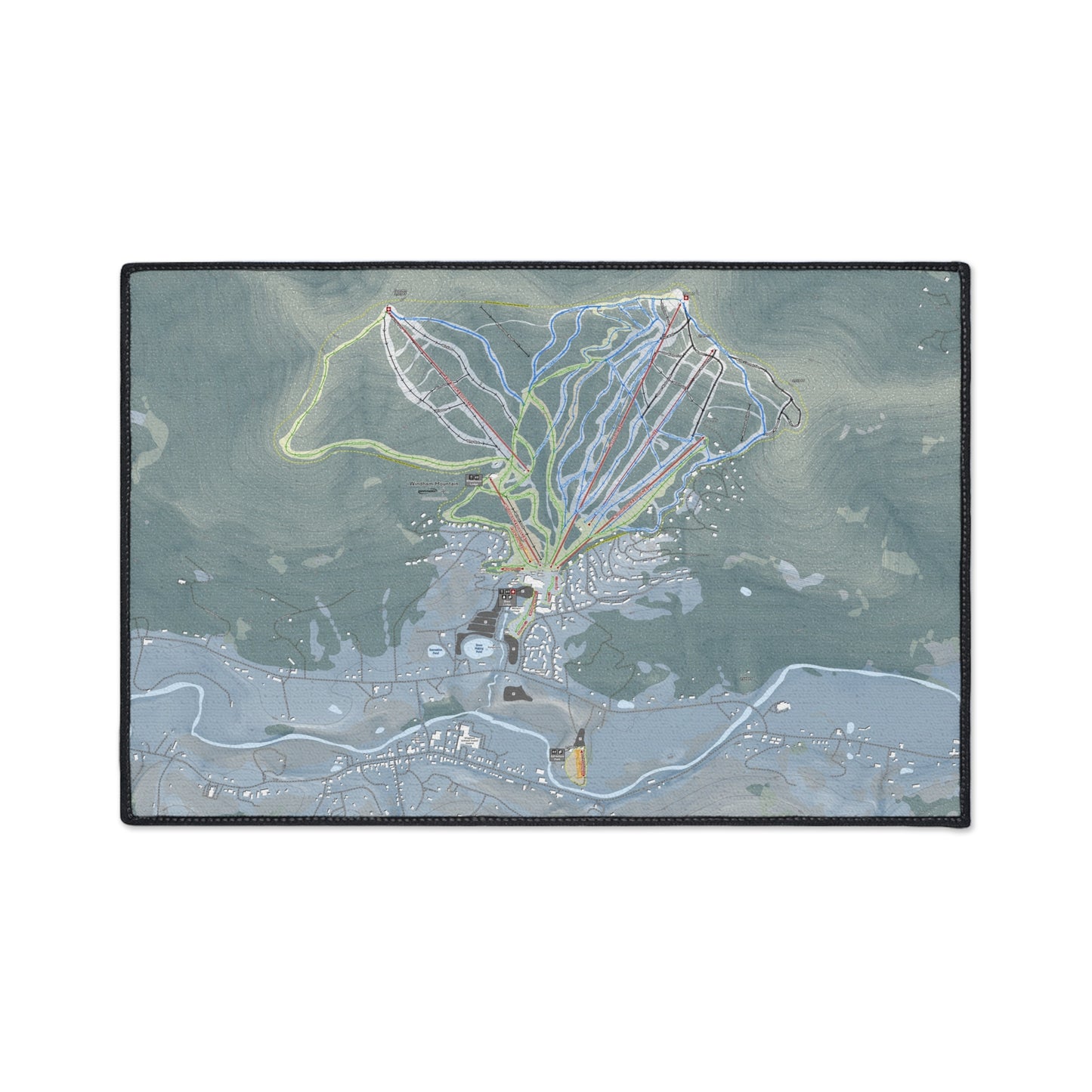 Windham Mountain, New York Ski Resort Map Heavy Duty Floor Mat
