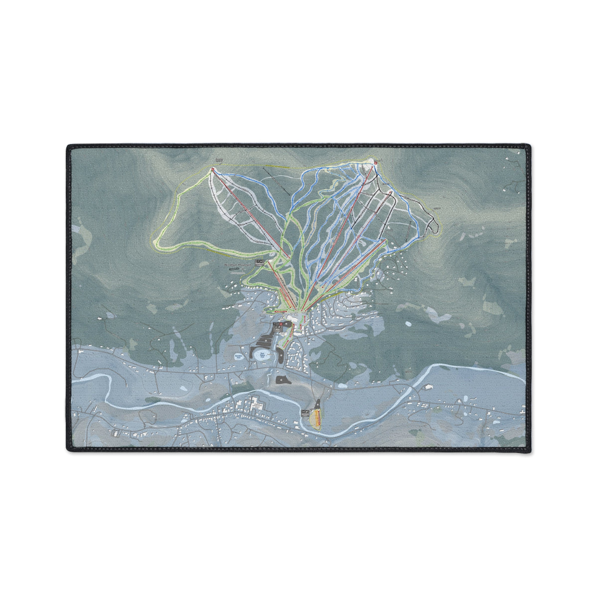 Windham Mountain, New York Ski Resort Map Heavy Duty Floor Mat