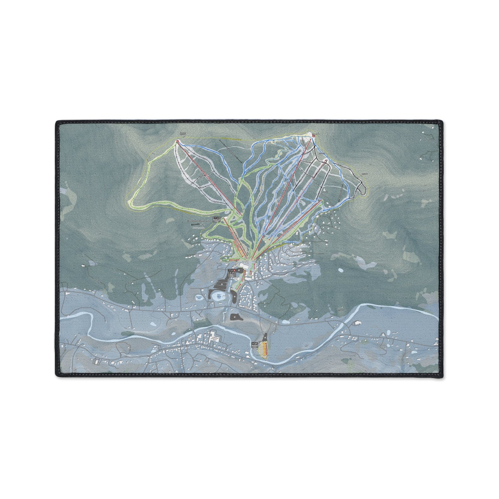 Windham Mountain, New York Ski Resort Map Heavy Duty Floor Mat
