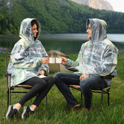 Porcupine Mountains, Michigan Ski Trail Map Snug Hoodie - Powderaddicts