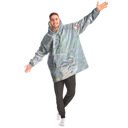 Summit At Snoqualmie, Washington Ski Trail Map - Snug Hoodie - Powderaddicts