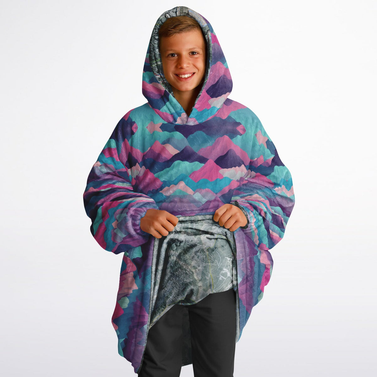 Powder Mountain, Utah Ski Resort Map Youth Reversible Snug Hoodie