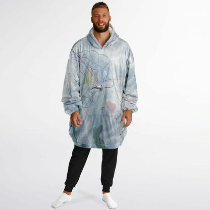 Mt Hutt, New Zealand Ski Trail Map - Snug Hoodie - Powderaddicts