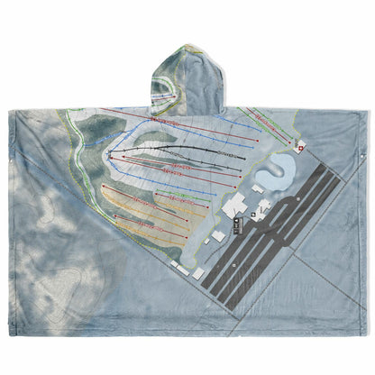Timber Ridge, Michigan Ski Resort Map Flannel Blanket Poncho