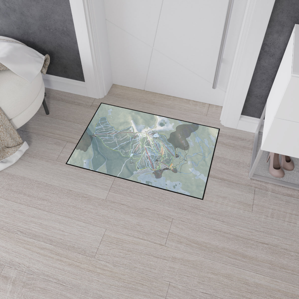 Big White, British Columbia Ski Resort Map Heavy Duty Floor Mat