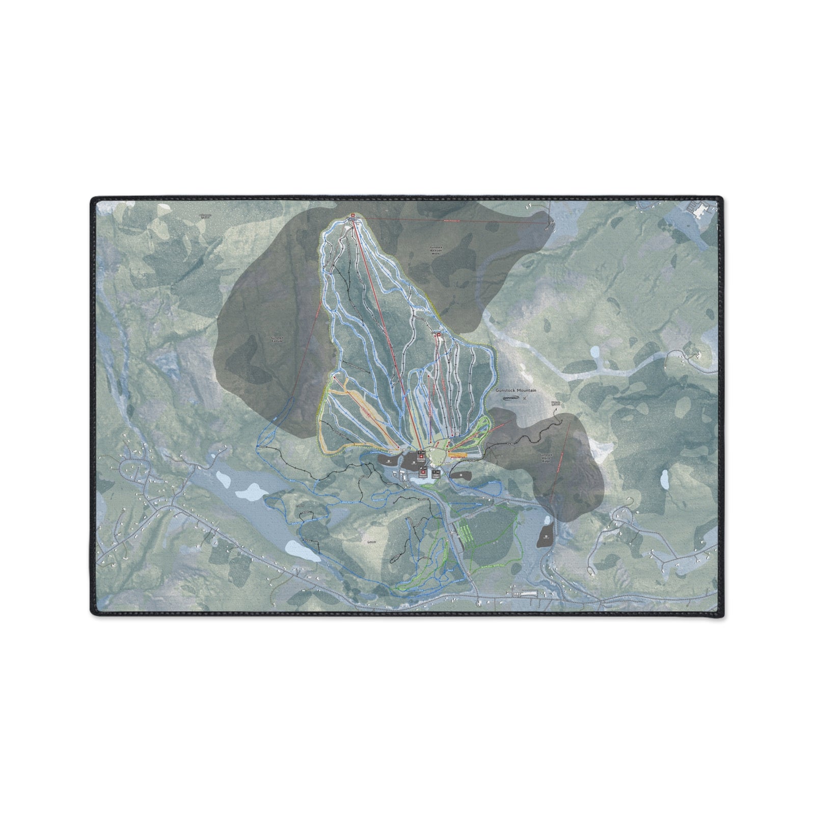 Gunstock Mountain, New Hampshire Ski Resort Map Heavy Duty Floor Mat