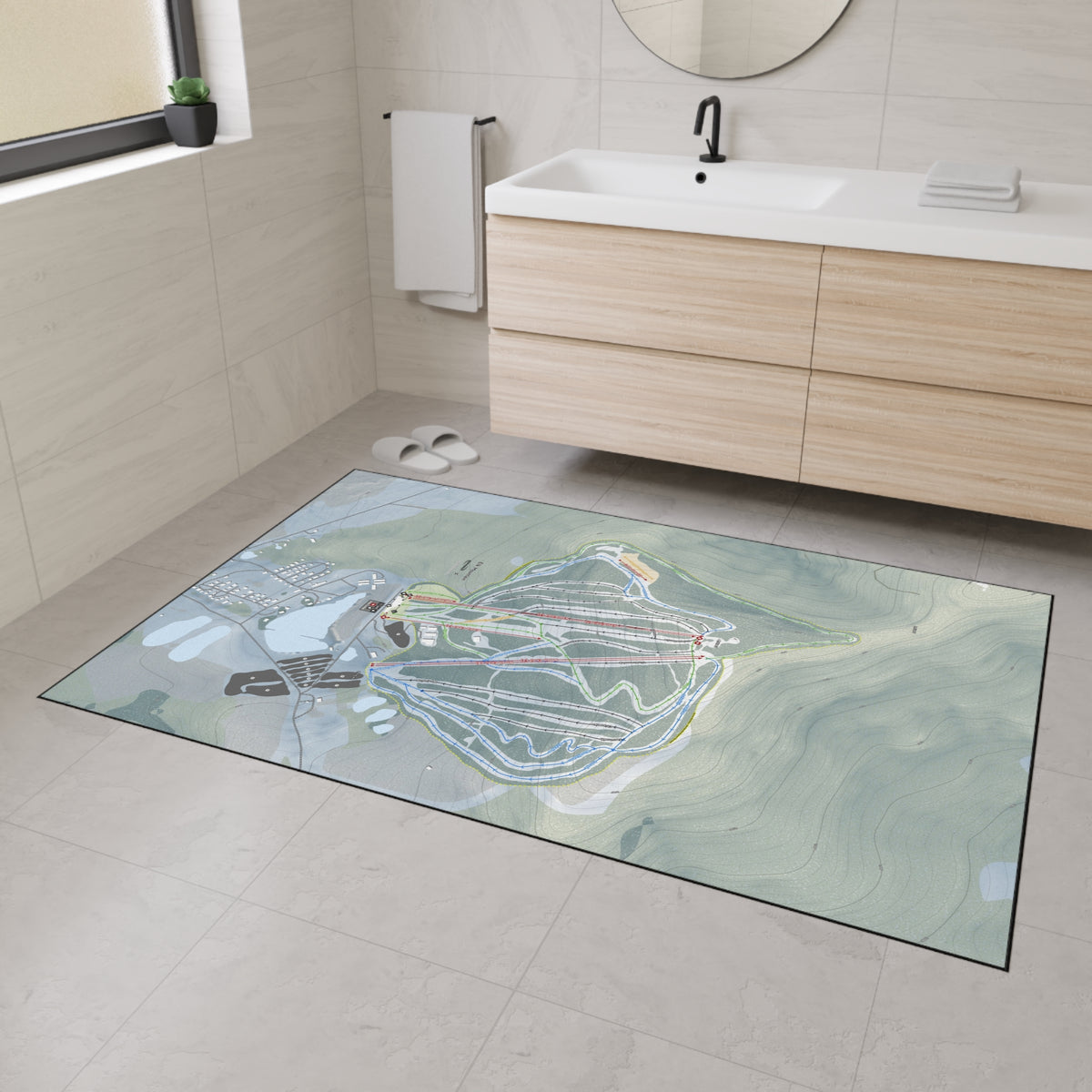 Elk Mountain, Pennsylvania Ski Resort Map Heavy Duty Floor Mat