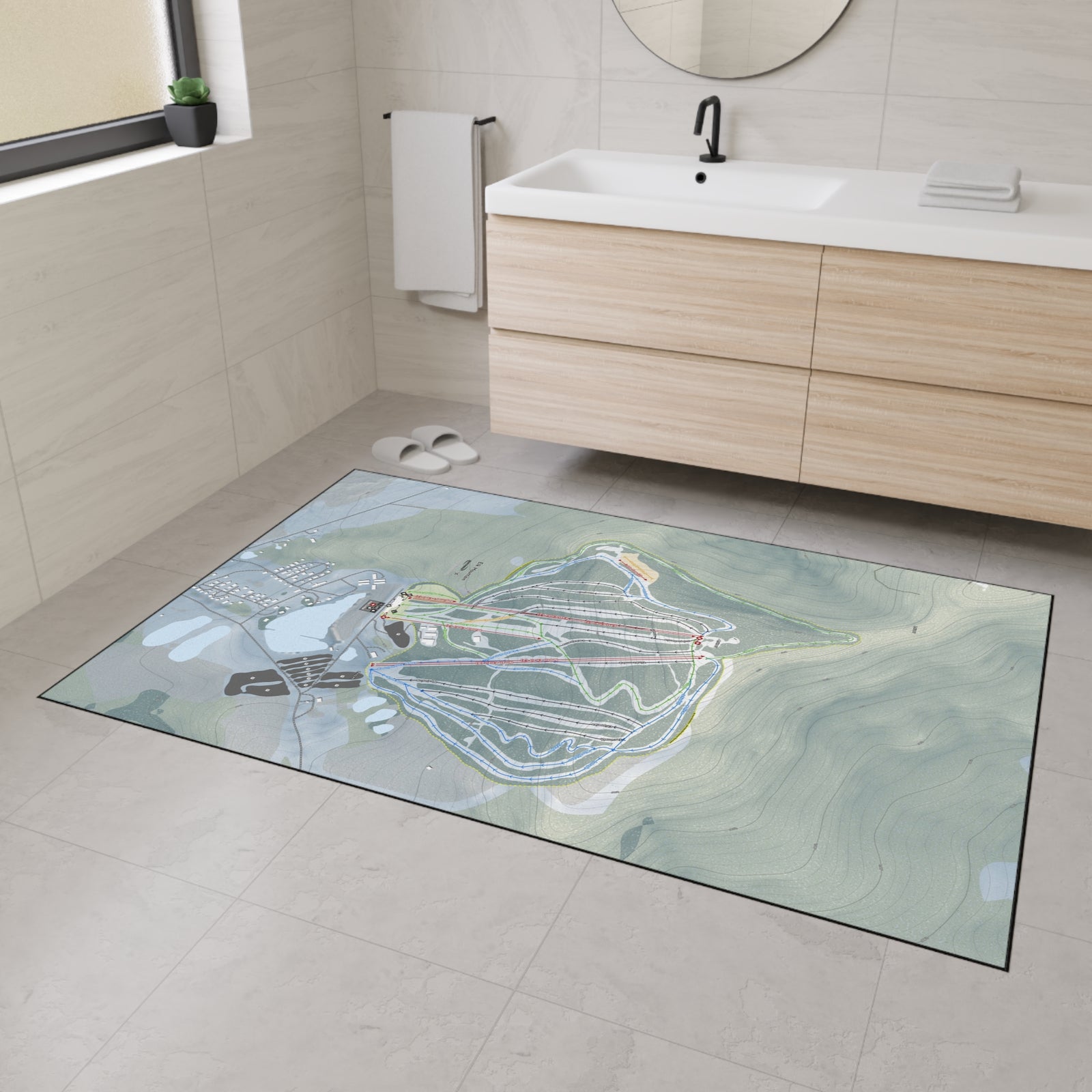 Elk Mountain, Pennsylvania Ski Resort Map Heavy Duty Floor Mat