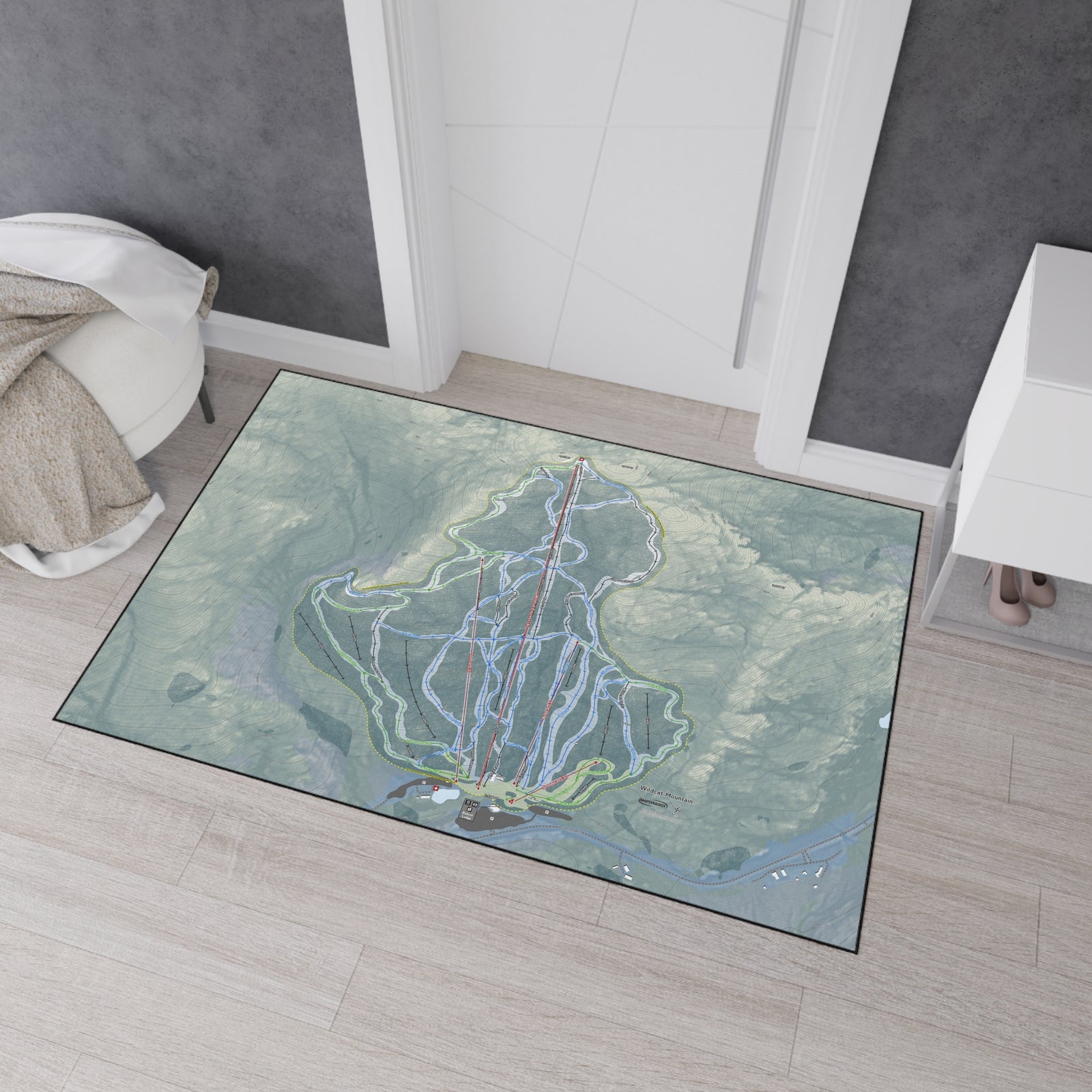 Wildcat Mountain, New Hampshire Ski Resort Map Heavy Duty Floor Mat