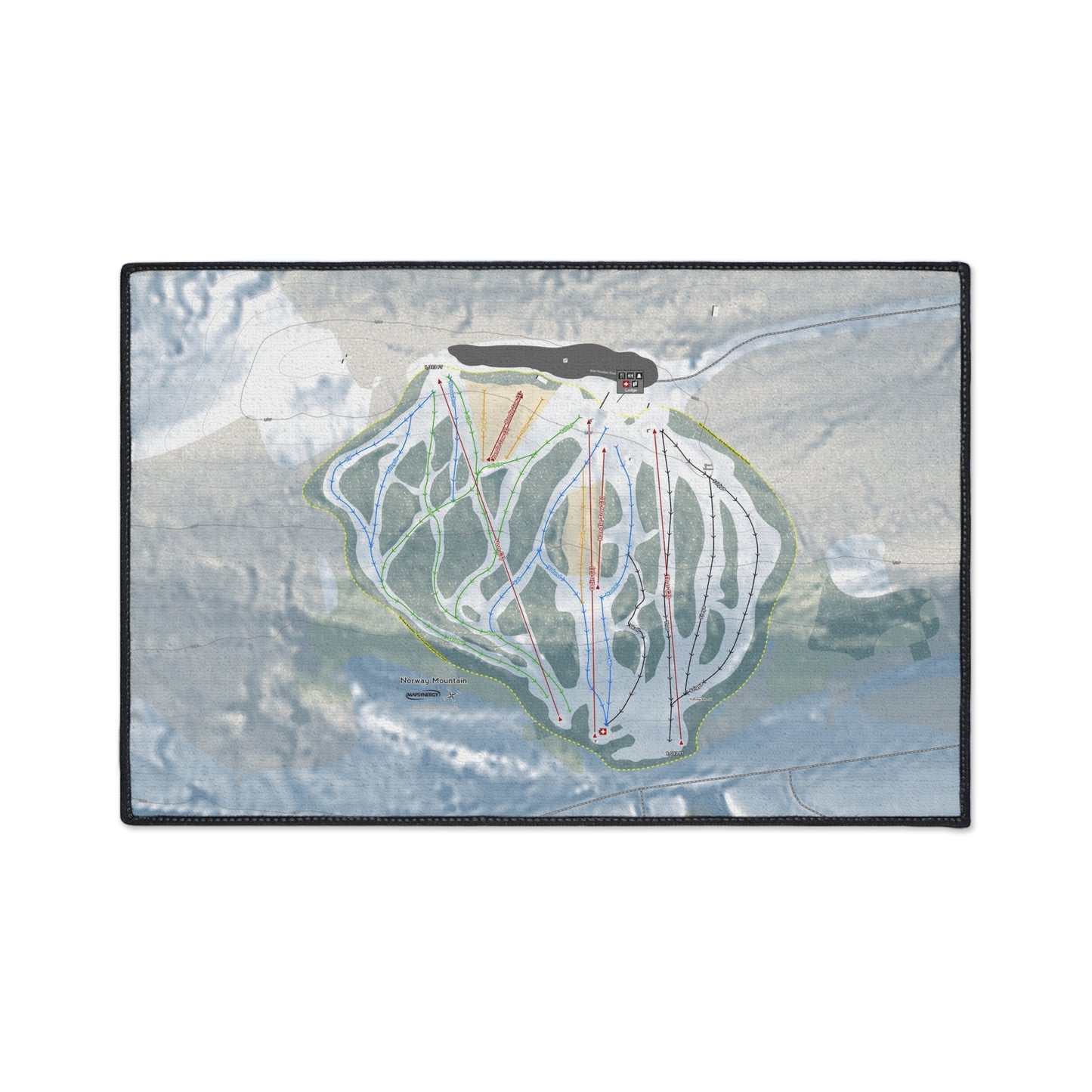 Norway Mountain, Michigan Ski Resort Map Heavy Duty Floor Mat