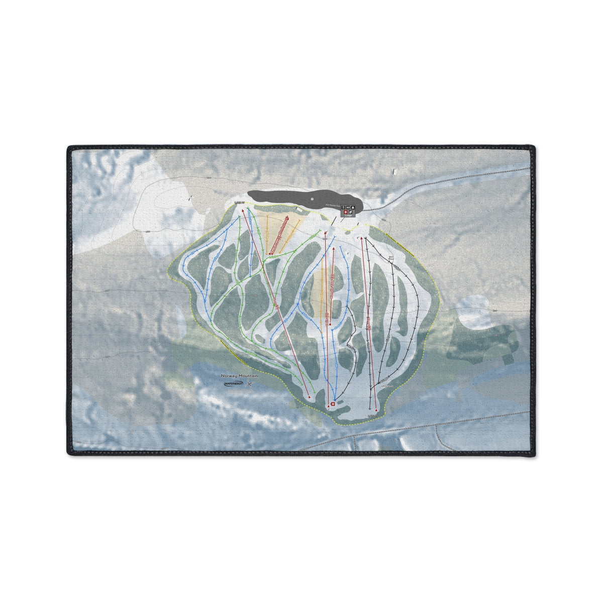 Norway Mountain, Michigan Ski Resort Map Heavy Duty Floor Mat