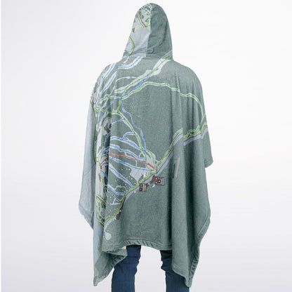 Hudson Bay Mountain, British Columbia Ski Resort Map Flannel Blanket Poncho
