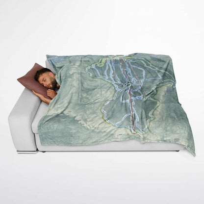 Wildcat Mountain, New Hampshire Ski Resort Map Flannel Blanket Poncho