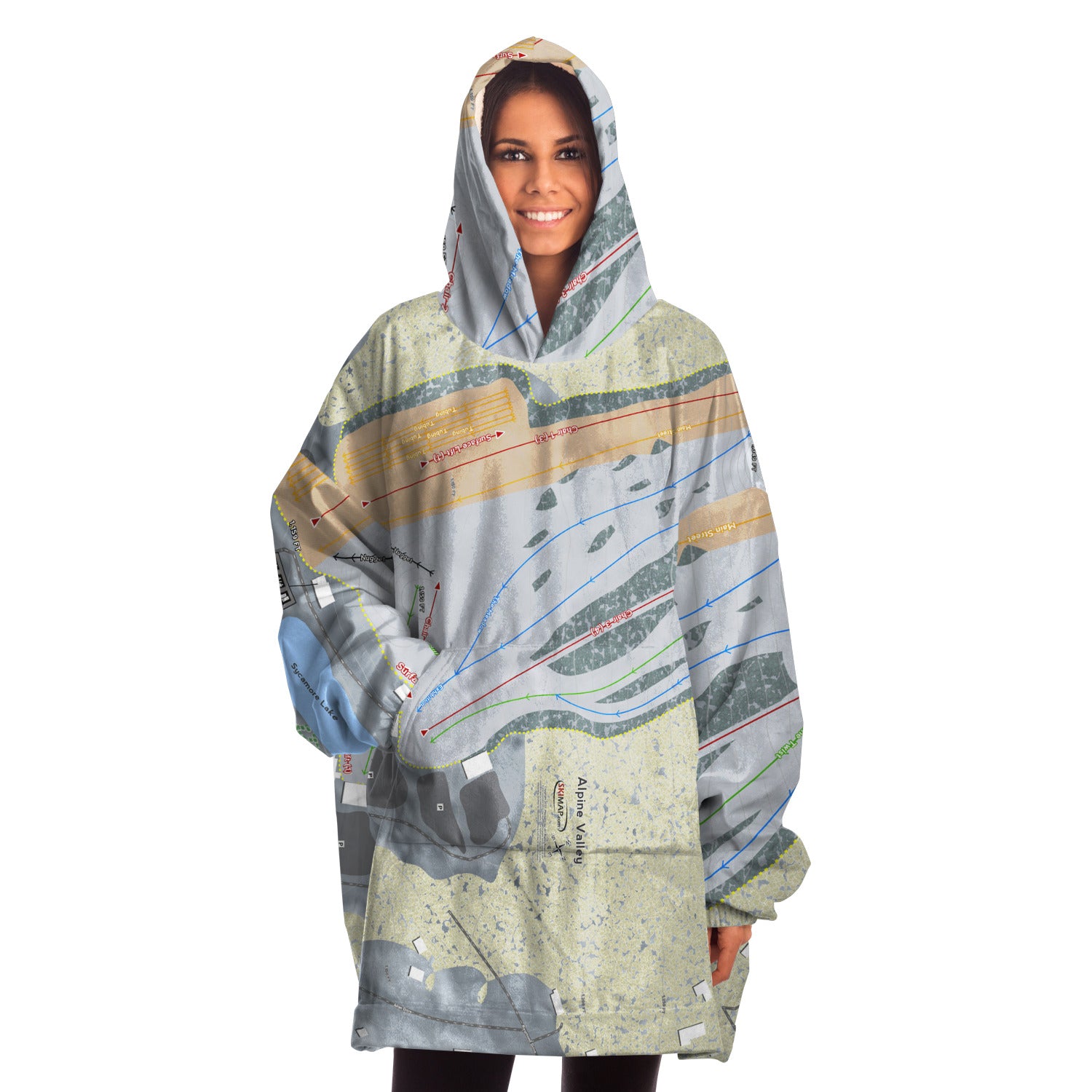 Alpine Valley, Ohio Ski Trail Map - Snug Hoodie