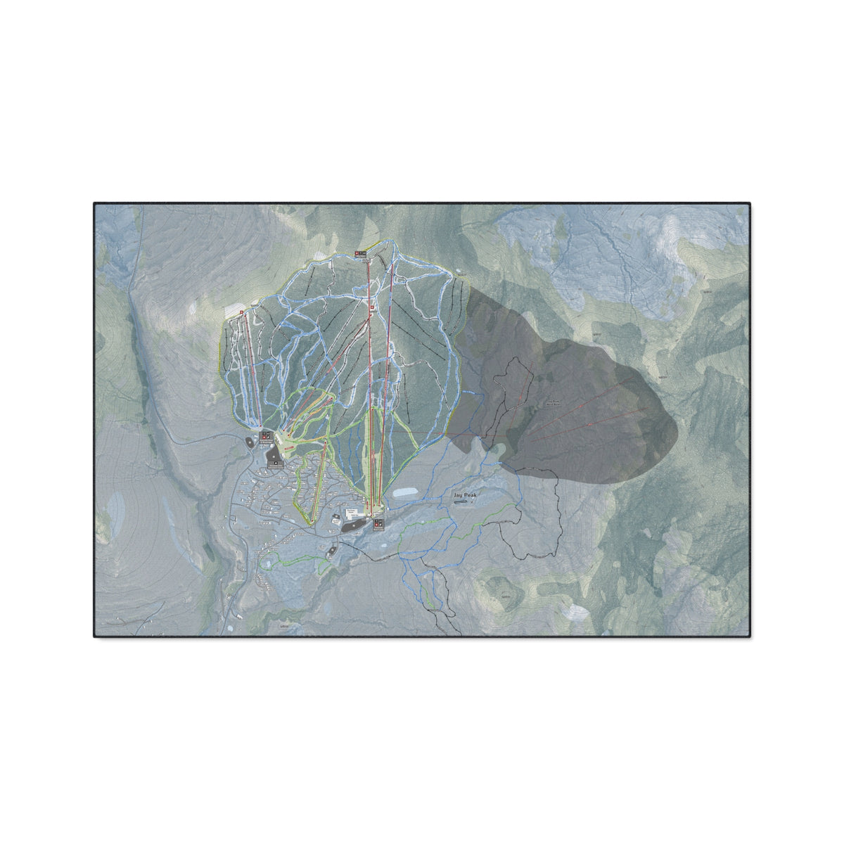 Jay Peak, Vermont Ski Resort Map Heavy Duty Floor Mat