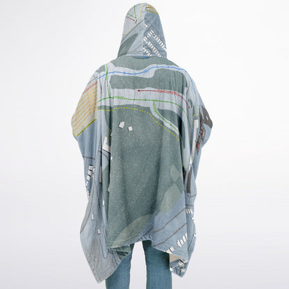Val Bialas Ski Center, New York Ski Resort Map Flannel Blanket Poncho