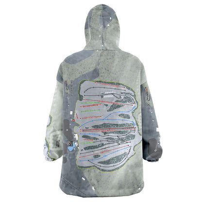 Ski Bradford, Massachusetts Ski Trail Map Snug Hoodie - Powderaddicts