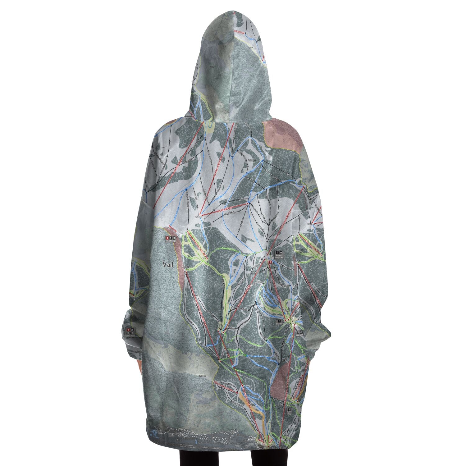 Vail, Colorado Ski Trail Map - Snug Hoodie - Powderaddicts