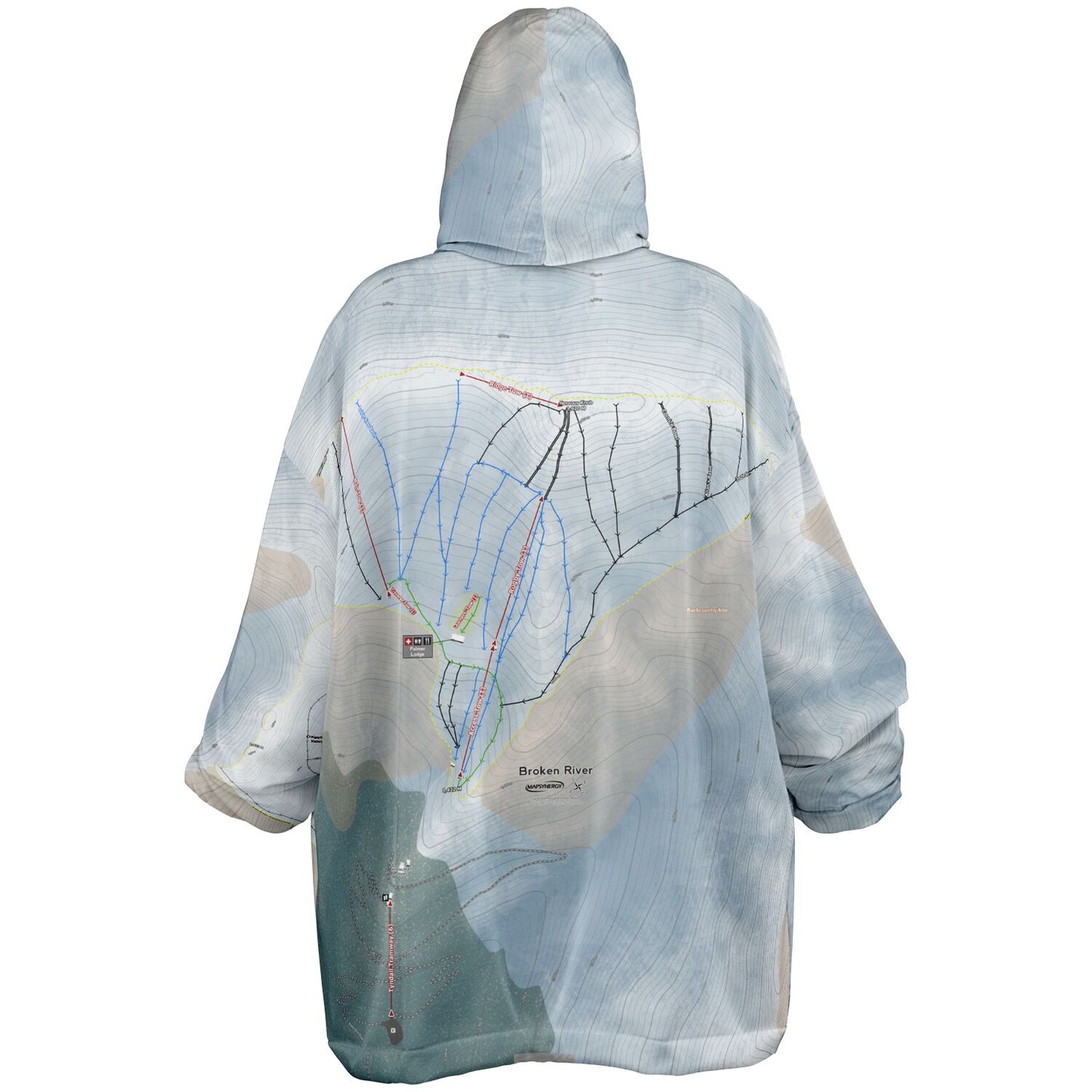 Broken River, New Zealand Ski Trail Map - Snug Hoodie - Powderaddicts