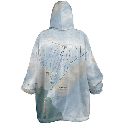 Broken River, New Zealand Ski Trail Map - Snug Hoodie - Powderaddicts