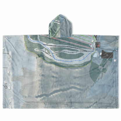 Cazenovia, New York Ski Resort Map Flannel Blanket Poncho