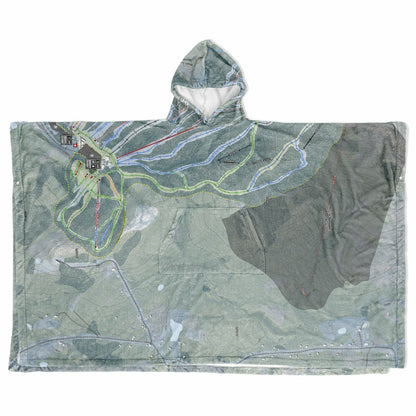 Mount Sunapee, New Hampshire Ski Resort Map Flannel Blanket Poncho