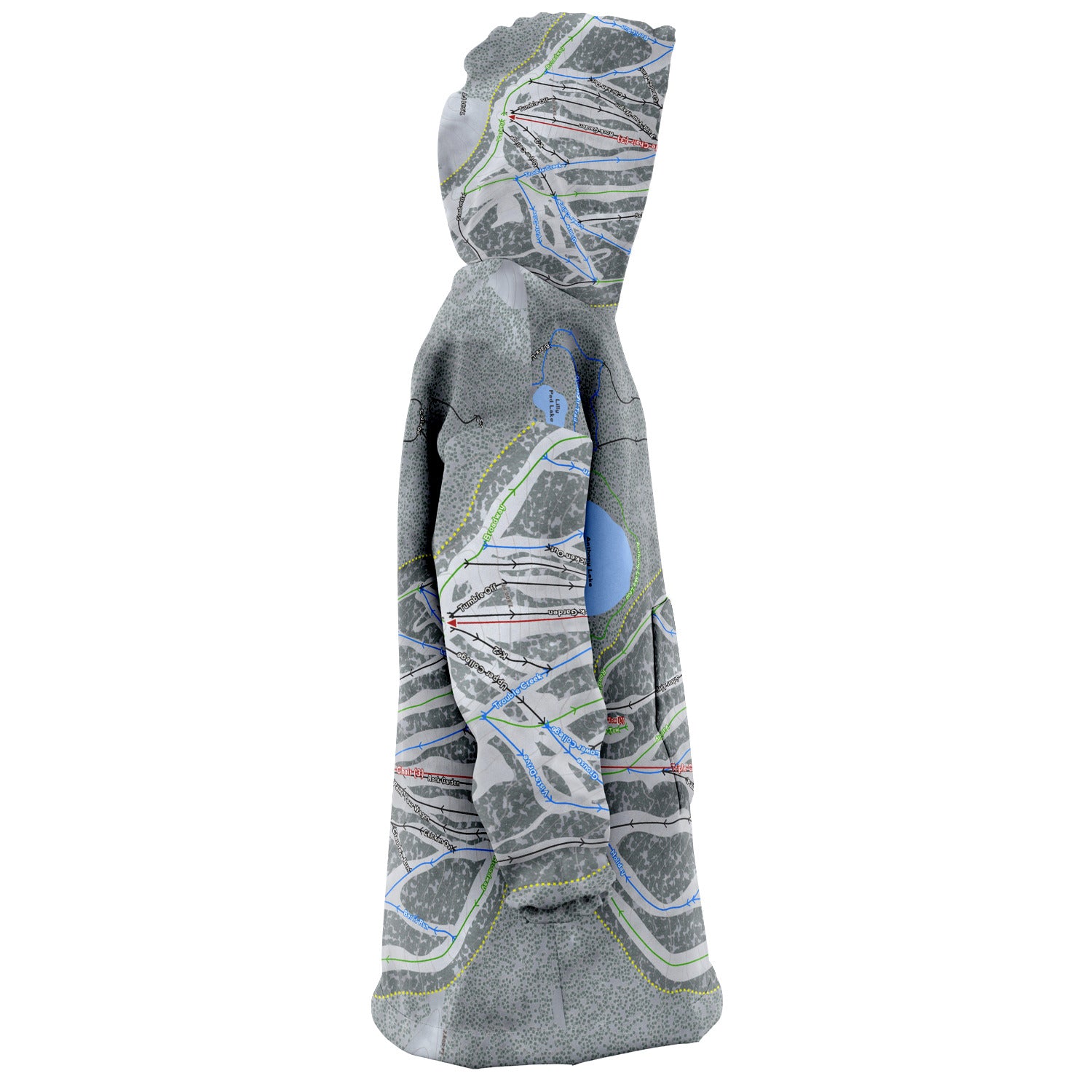Anthony Lakes, Oregon Ski Trail Map - Snug Hoodie