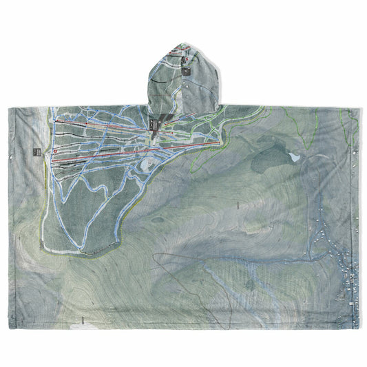 Belleayre, New York Ski Resort Map Flannel Blanket Poncho