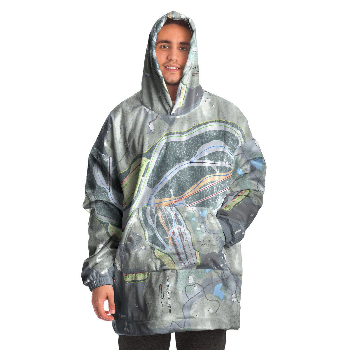 Mount Southington, Connecticut Ski Trail Map - Snug Hoodie