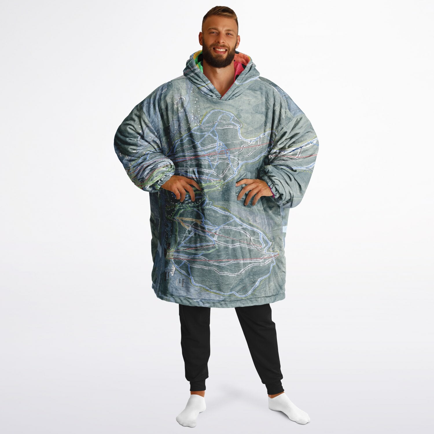 Ski Resort Map Reversible Snug Hoodie.