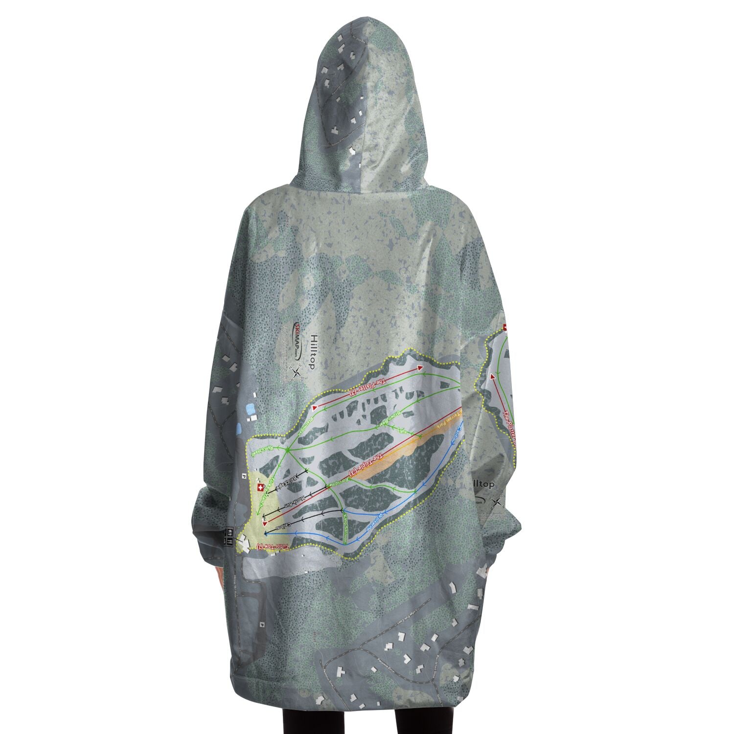 Hilltop, Alaska Ski Trail Map Snug Hoodie