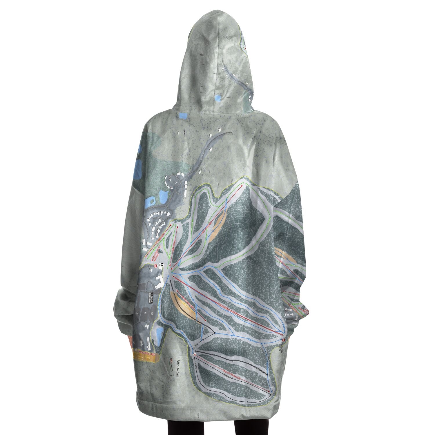 Whitetail, Pennsylvania Ski Trail Map Snug Hoodie