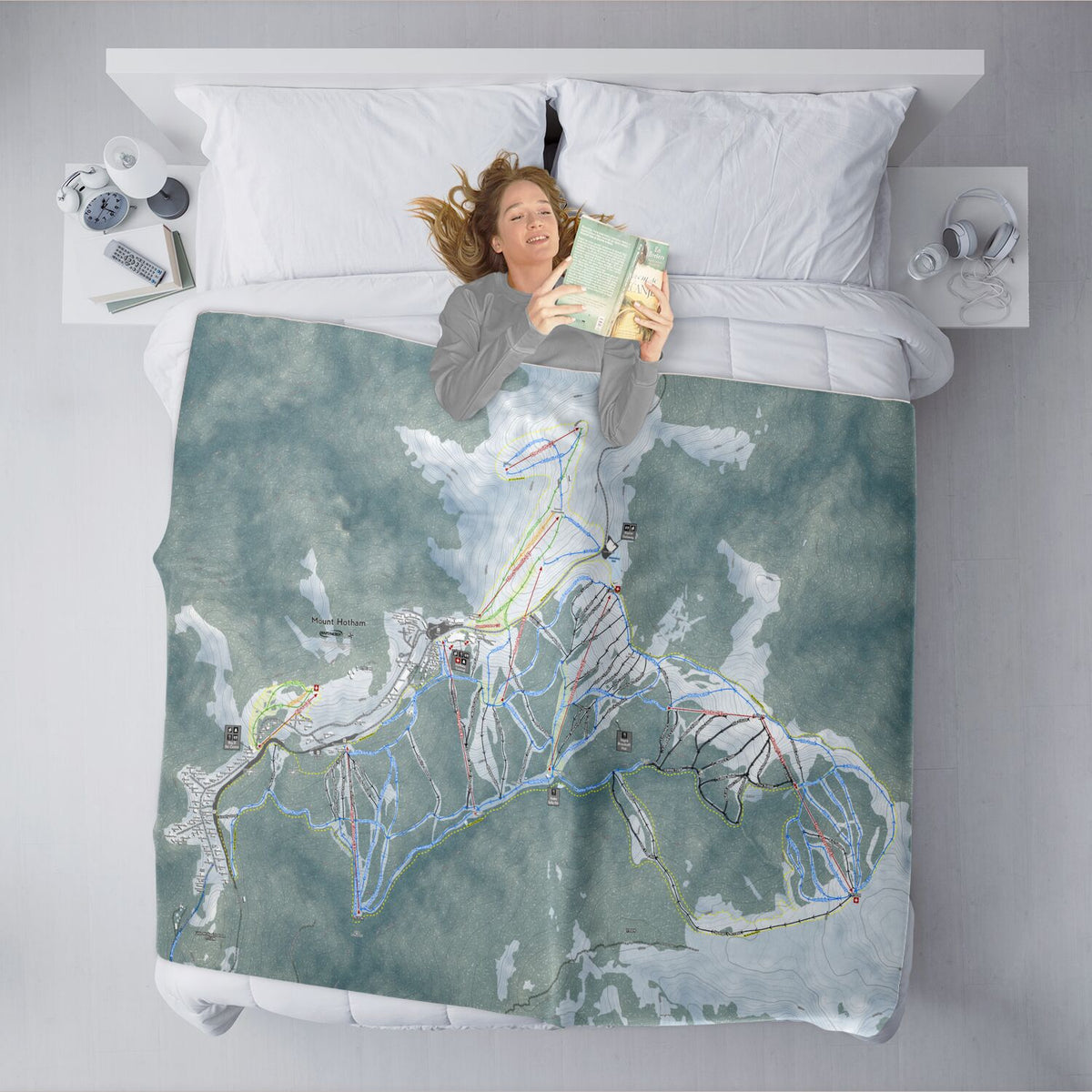 Mount Hotham, Australia Ski Resort Map XL Blanket