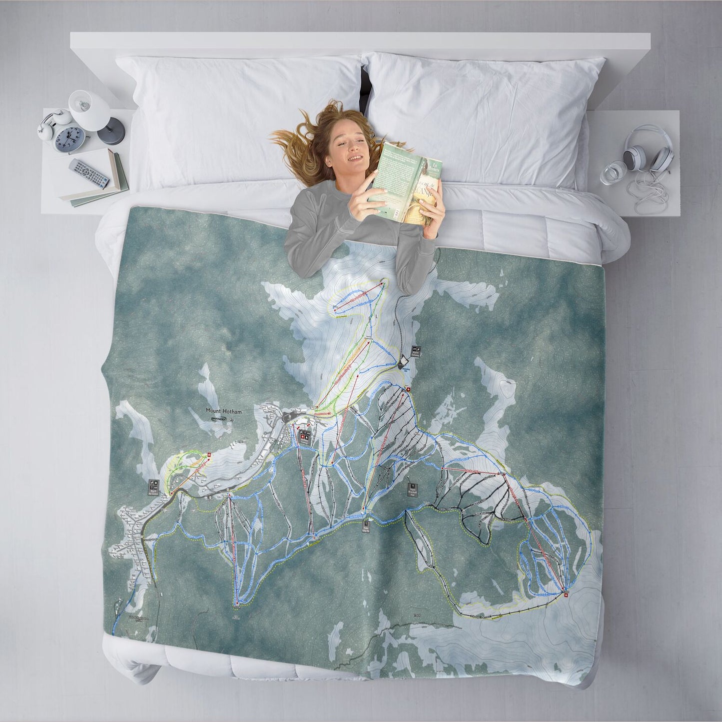 Mount Hotham, Australia Ski Resort Map XL Blanket - Powderaddicts