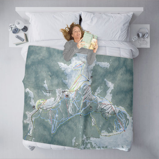 Mount Hotham, Australia Ski Resort Map XL Blanket - Powderaddicts