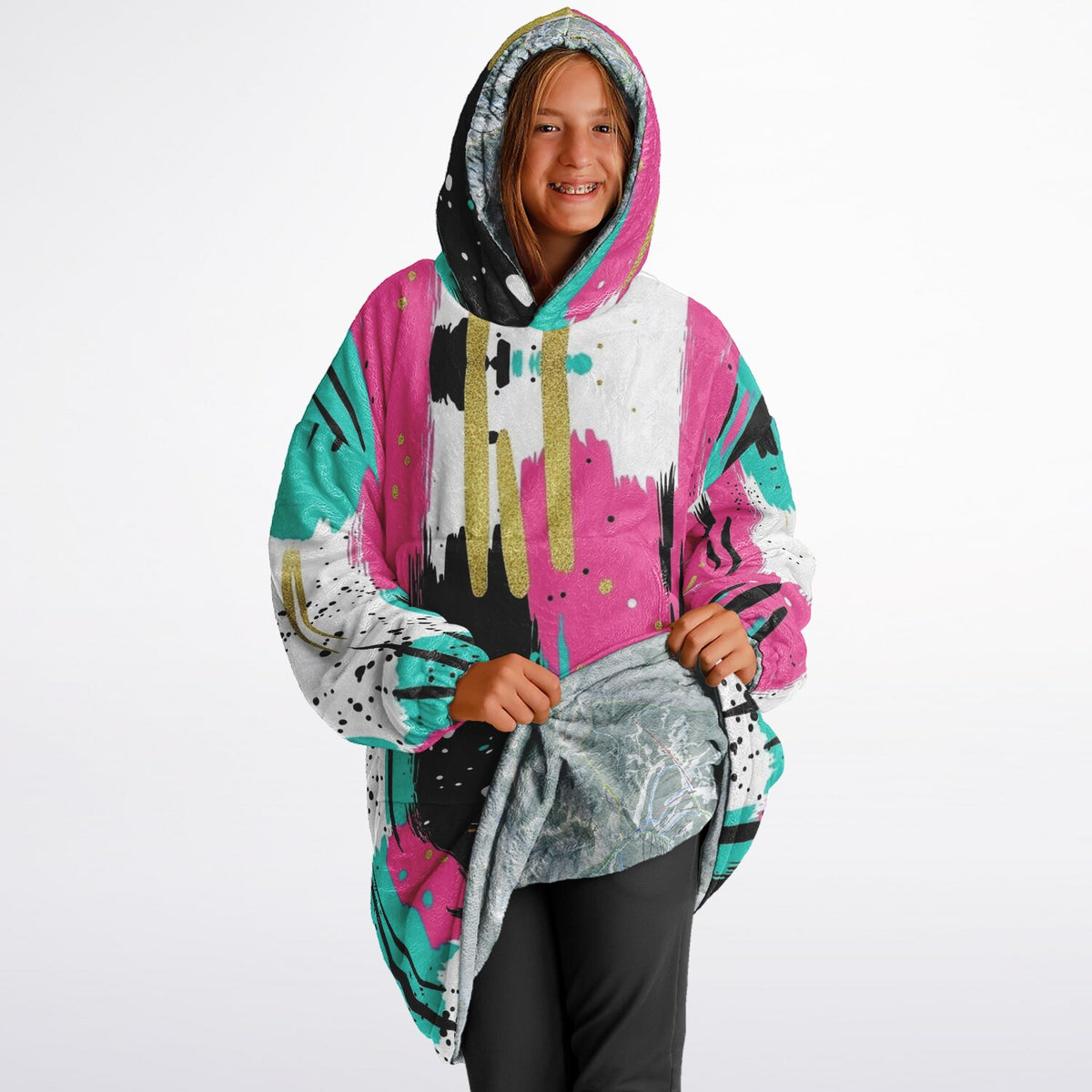 Powder Mountain, Utah Ski Resort Map Youth Reversible Snug Hoodie