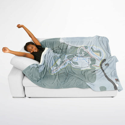 Hurricane Ridge, Washington Ski Resort Map Flannel Blanket Poncho