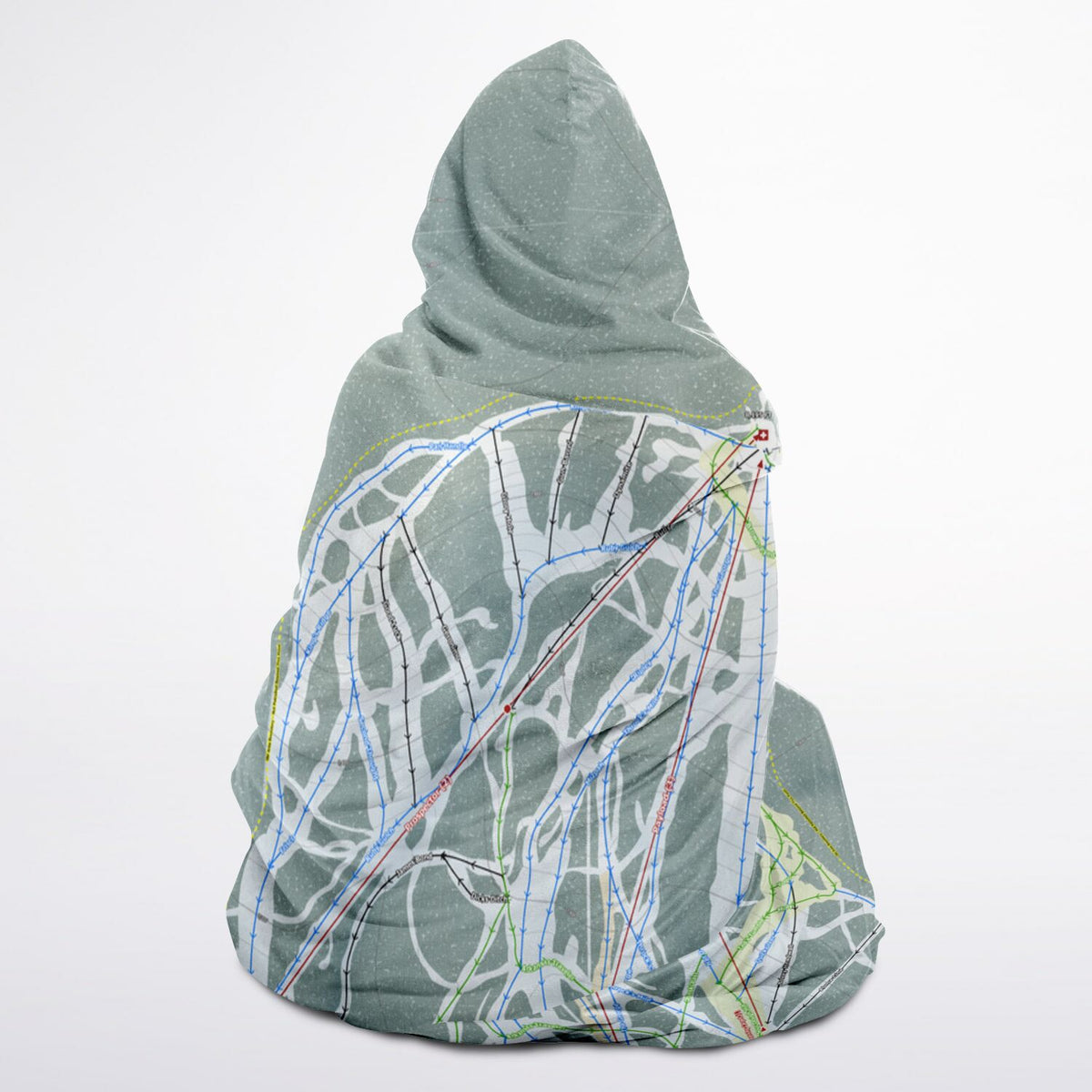 Showdown, Montana Ski Trail Map - Youth Hooded Blanket