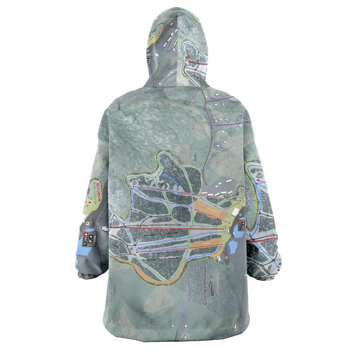 Crotched Mountain, New Hampshire Ski Trail Map - Snug Hoodie - Powderaddicts